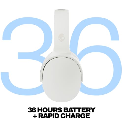 Skullcandy Hesh Evo Wireless Over-Ear Bluetooth Headphones - Bone | Bluetooth, Noise Isolating Fit, 36 Hours Battery, Foldable, Lightweight Design, Microphone, Travel, Commuting, Studying - color: Bone