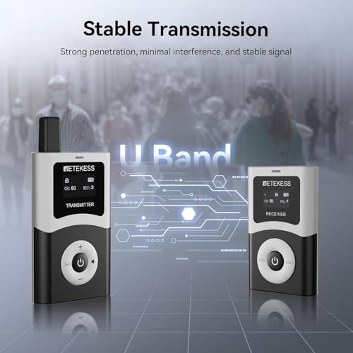 Retekess T130U(4nd Gen T130) U-Band Tour Guide System (5TX 120RX) | for Tour Groups, Digital Mode, Stable Signal, 32-Slot Charging Case,60-Slot Charging Case, 200M,40H, One-Key Operation - style: 5-120
