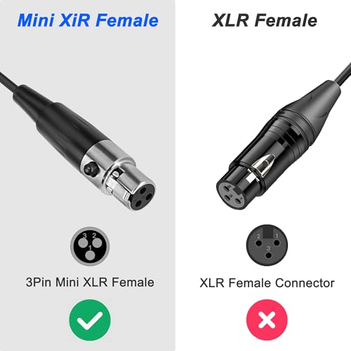 XMSJSIY Mini XLR to 3.5mm Stereo Audio Cable 90 Degree Right Angle 1/8" TRS | to Mini XLR 3 Pin Female Headphone Spring Audio Coiled Cord for MP3 Players, Phones, Laptops - 0.5m /1.65 ft - style: Mini XLR 3 PIN