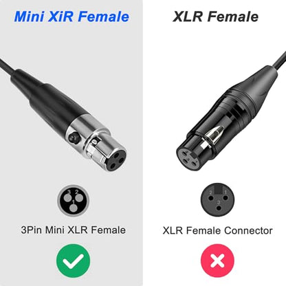 XMSJSIY Mini XLR to 3.5mm Stereo Audio Cable 90 Degree Right Angle 1/8" TRS | to Mini XLR 3 Pin Female Headphone Spring Audio Coiled Cord for MP3 Players, Phones, Laptops - 0.5m /1.65 ft - style: Mini XLR 3 PIN