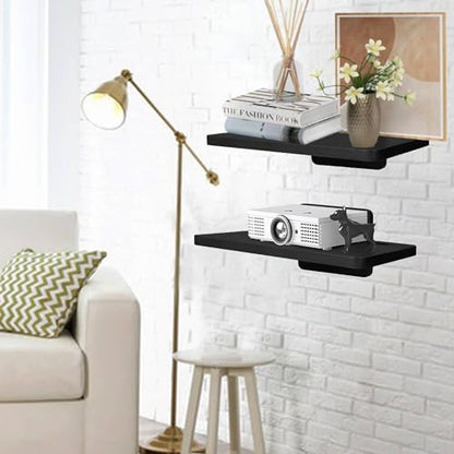 BAMTALK Floating Wall Mounted AV TV Shelf, Wooden DVD DVR Mount Component Shelves for Players, Projector, PS4, Xbox, Game Console, Cable Boxes, Games Consoles, TV Accessories