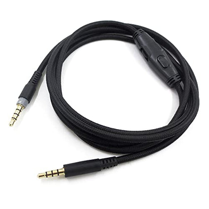 HyperX Cloud Alpha Replacement Cable - Compatible with Cloud Alpha, Mix, Flight, Logitech G633, G933 Gaming Headsets - 3.5mm Audio Cable with Mute & Volume Control (No Mic, 4.9ft) - style: 4.9FT