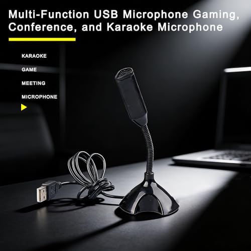 USB Computer Microphone Professional Network Chat Tool Plug and Play Suitable for Desktop and Laptop Computers (Black)