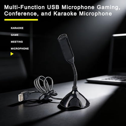 USB Computer Microphone Professional Network Chat Tool Plug and Play Suitable for Desktop and Laptop Computers (Black)