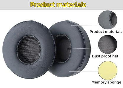 Solo3 Replacement Ear Pads Compatible with Beats by Dre Solo 3/Solo 2 Wired/Wireless A1796/B0534 Headphones,Noise Reducing Ear Cushions (Titanium Color) - color: Titanium