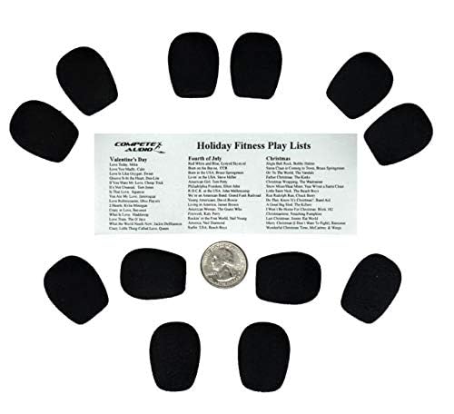 Standard Microphone Windscreens (Microphone Covers) 12-Pack Headset/Lapel (Lavalier) Fitness Leader/Gamer Pack Black