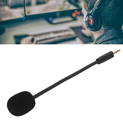 Replacement Game Mic for Kingston Hyper X Cloud Orbit S, 3.5mm Detachable Flexible Game Microphone, Noise Cancelling Rotatable Design Mic for Gaming Headsets