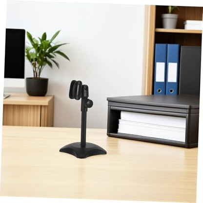 Adjustable Mic Stand for Desk round Base, Stable Abs and Iron Construction, Compact Desktop Mic Holder Suitable for Microphones in Meetings and Lectures