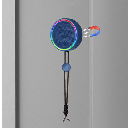Diyeeni Bluetooth Shower Speaker, IPX6 Water Proof Portable Bluetooth 5.3 Speakers with Suction Cup, Mini Wireless Speaker with RGB Lights, Loud Stereo Sound for Bathroom (Blue) - color: Blue