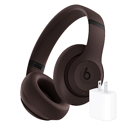 Beats Studio Pro Bluetooth Noise Cancelling Headphones with Apple 20W USB-C Power Adapter - Deep Brown - color: Deep Brown, style: With Power Adapter