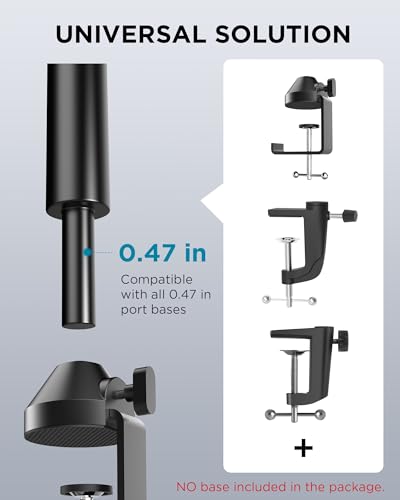 InnoGear Microphone Boom Arm Extension Tube Mic Stand Extension Riser Rod | Solild Alumium Construction, Overhead Positioning, Easy to Adjust, Swivel, Hold Heavy Microphones, Smooth Threading