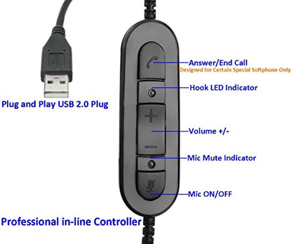 USB Headset with Microphone Noise Cancelling and Volume Controls, Computer PC Headphone with Voice Recognition Mic Works for Dragon Teams Zoom Skype Softphones Conference Calls Online Education etc - color: Multi-Purpose USB Headset Duo KML02DUSB