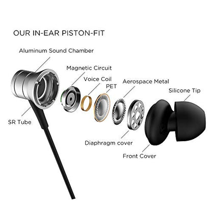 1MORE E1009-SV Piston Fit in-Ear Earphones Fashion Durable Headphones with 4 Color Options, Noise Isolation, Pure Sound, Phone Control with Mic for Smartphones/PC/Tablet, Silver - color: Silver