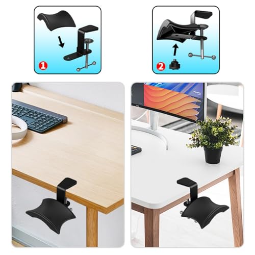 Gaming Headphone Stand Metal Headsets Hanger Hook Holder Adjustable Rotatable Arm Clamp Under Desk Space Save Clip Mount