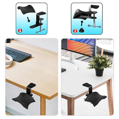 Gaming Headphone Stand Metal Headsets Hanger Hook Holder Adjustable Rotatable Arm Clamp Under Desk Space Save Clip Mount