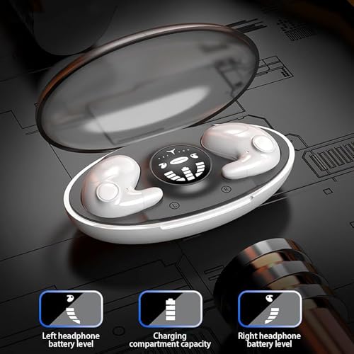 Ultra-Thin Wireless Earbuds - 3.2g Lightweight, Bluetooth, IPX5 Waterproof, Secure Fit for Sleep & Sports, with Charging Case, Touch Control, Binaural Stereo (Black) - color: Black