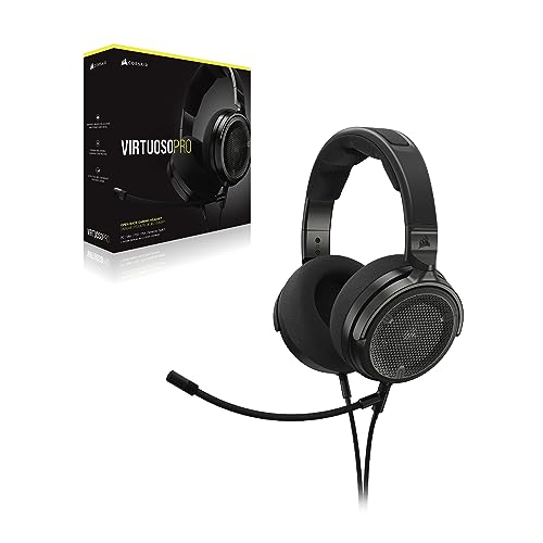 Corsair Virtuoso PRO Wired Open Back Gaming Headset - Detachable Uni-Directional Microphone - 50mm Graphene Drivers - 20Hz-40 kHz Frequency Response - Carbon - color: Carbon