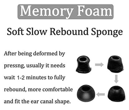 Galaxy Buds 3 Pro Memory Foam Tips Earbud, 4 Pairs Replacement Comfortable No Silicone Pain Noise Isolation Compatible with Samsung Galaxy Buds 3 Pro/Galaxy Buds 4 Pro - Black S/M/L/XL - size: S/M/L/XL