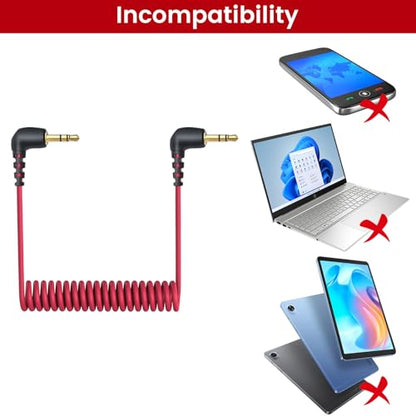 2-Pack 3.5mm Microphone Cable for DJI Mic 2 & Rode Wireless Pro, Go 2, Red - color: Red