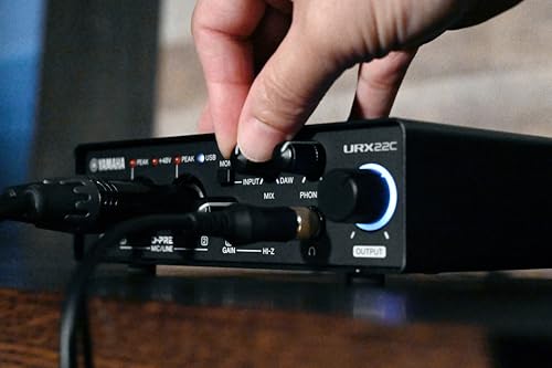 Yamaha 2-in/2-out USB-C Audio/MIDI Interface with 32-bit/192kHz Support, 2 combo Inputs, DSP-Powered Mixing/Effects, Steinberg Software Suite, Black URX22C - color: Black, style: URX22C