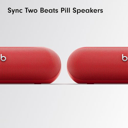 Beats Pill - Portable Bluetooth Speaker - Up to 24H Battery Life, Water Resistant, Bluetooth, Apple & Android Compatible, Seriously Loud Sound for Home, Outdoor and Travel – Statement Red - color: Statement Red, style: Standalone