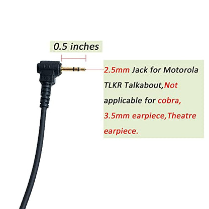 C Shape Earpiece Headset with PTT Mic Compatible with Motorola Talkabout MR350R MH230R T260 T600 T200TP T260TP T460 2Pack
