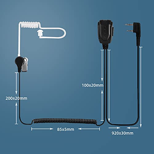 Retevis Walkie Talkie Earpiece, for RT22/RT68/RT21/H777/RT19/RT15 | Acoustic Tube, Coil, Compatible with Pxton, Baofeng, Kenwood 2 Way Radio, Security Walkie Talkie Headset(6 Pack)