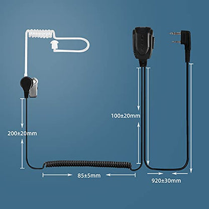 Retevis Walkie Talkie Earpiece, for RT22/RT68/RT21/H777/RT19/RT15 | Acoustic Tube, Coil, Compatible with Pxton, Baofeng, Kenwood 2 Way Radio, Security Walkie Talkie Headset(6 Pack)