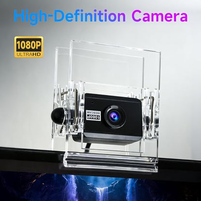 720P USB HD Webcam with Microphone， Web Camera for PC，with Auto White Balance for Video Calls, Live Streaming Gaming & Online Meetings ，USB Streaming Camera - color: Transparent