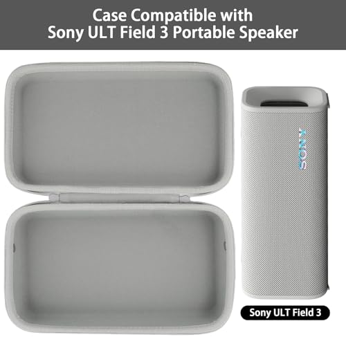 co2CREA Hard Case for Sony ULT Field 3 Wireless Bluetooth Speaker, White | Portable Travel Bag Replacement with Detachable Shoulder Strap and Handle, Shockproof EVA Shell and Soft Lining - color: White Case, style: Case for Sony ULT Field 3
