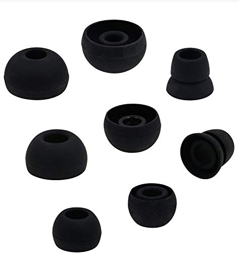 Alitutumao 4 Pairs Powerbeats 3 Replacement Earbuds Silicone Eartips Compatible with Wireless Powerbeats 3 Powerbeats3 Beats by dr dre Earphones, Black