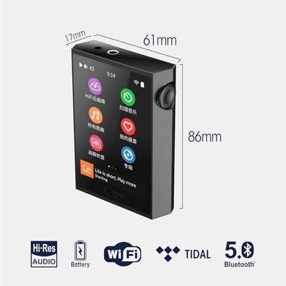 SHANLING M1 Plus Protable Music Player M1Plus Fi-Fi MP3 Player High-Definition Lossless ES9069Q DAC Dual SGM8262 Amplifier PCM768 DSD512 Bluetooth 5.2 LDAC WiFi DLNA Grey - color: Grey