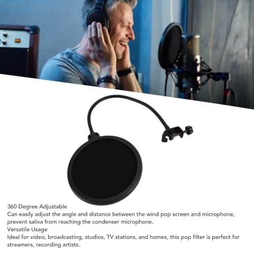 Metal Microphone Filter 360 Degree Adjustable with Gooseneck Stand