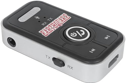 EARTHQUAKE BT5.3NC Bluetooth v5.3 Wireless Audio Transmitter Receiver Adapter, 2-in-1 Bluetooth AUX Adapter for TV/Car/PC/Media Player/Home Theater/Gaming, Low Latency, Dual Device Pairing - One Piece