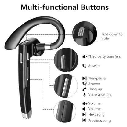 Ezytalux Bluetooth Headset for Truckers (Black)
