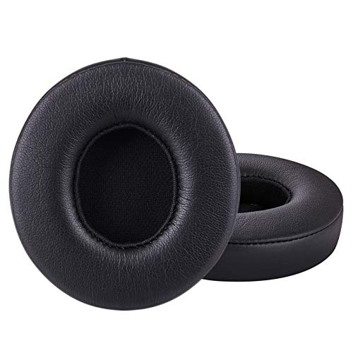 Professional Replacement Ear Pads for Beats Solo 2 & Solo 3 Wireless On-Ear Headphone/Soft Protein Leather/Noise Isolation Memory Foam/Strong Adhesive Tape/Cloud Like Comfort/Extra Durable - color: Black