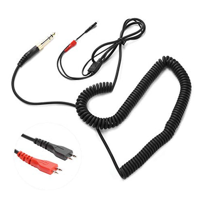 Diyeeni Coiled Headphone Cable for HD25 HD560 HD540 3.5mm to 6.35mm Adapter OFC Copper Wire Twisted Pair Design HD Sound 1.5m Unstretched 6m Stretched