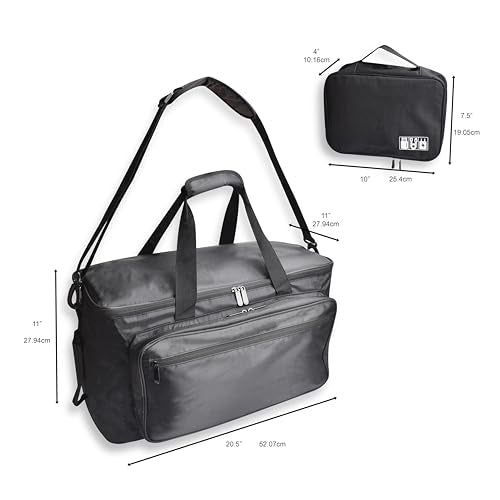 DJ Gig Bag for Music Equipment, Cables, Laptops, and Gear – DJ Equipment Bag with Shoulder Strap and Trolley Strap for Travel - Complete with Accessories Organizer Travel Case