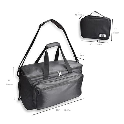 DJ Gig Bag for Music Equipment, Cables, Laptops, and Gear – DJ Equipment Bag with Shoulder Strap and Trolley Strap for Travel - Complete with Accessories Organizer Travel Case