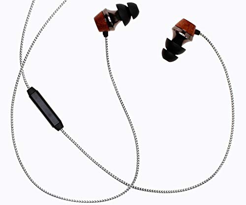 Symphonized ALN 2.0 Premium Genuine Wood in-Ear Noise-isolating Headphone, Earbud, Earphones with Innovative Shield Technology Cable and Mic (Silver) - color: Silver