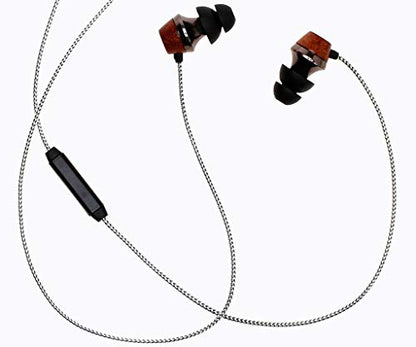 Symphonized ALN 2.0 Premium Genuine Wood in-Ear Noise-isolating Headphone, Earbud, Earphones with Innovative Shield Technology Cable and Mic (Silver) - color: Silver