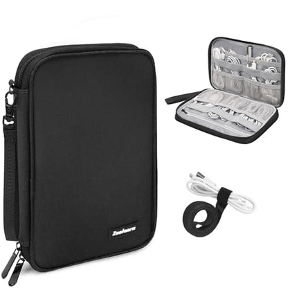 Cord Organizer Travel, Cable Bag, Electronics Organizer Travel Case, Tech Carrying Pouch, Charger Carrying Case, Tech Gifts, Black 11B