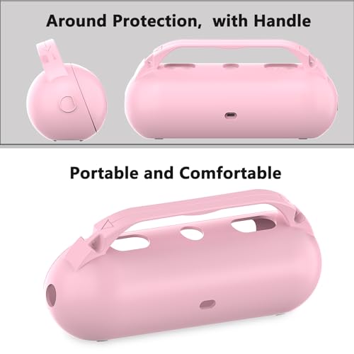Silicone Cover Case Compatible with Beats Pill 2024 Bluetooth Speaker | Accessories for Beats Pill Speaker Protective Case with Handle, Shockproof and Anti-Scratch Cover (Pink) - color: Pink