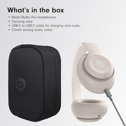 Beats Studio Pro Bluetooth Noise Cancelling Headphones with Apple 20W USB-C Power Adapter - Sandstone - color: Sandstone, style: With Power Adapter