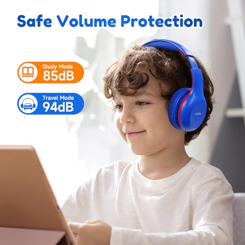 EarFun K2 Kids Bluetooth Headphones for School, Kids Headphones with Mic - color: Navy Blue