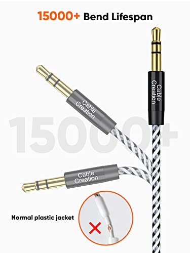 CableCreation 3.5mm Headphone Extension Cable 20FT/6m, 3.5mm Audio Cable | Male to Female Stereo Adapter with Gold Plated Connector for Headphones, Laptops, Phones, iPads, Mac mini, Home/Car Stereos - size: 20 FT