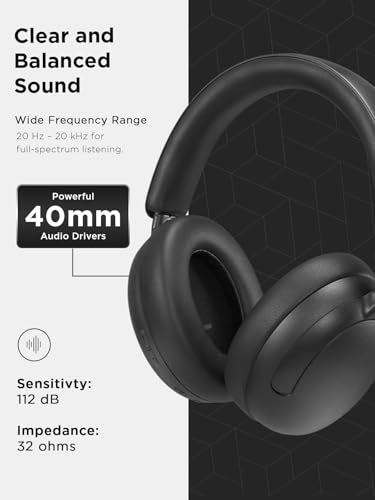 Lenovo Wireless Headphone 2000 Over Ear Bluetooth Headphones with 40 mm Drivers, Up to 110 Hours Battery Life, Wired & Wireless Use, Fast Charge, Built in Mic, Black | Wireless audio and calls with Bluetooth connectivity, closed-back design and 3.5mm cabl