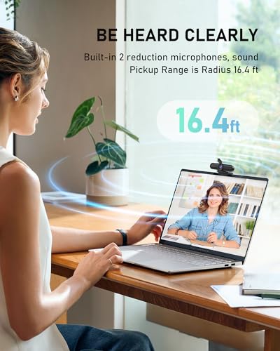 saylas 4K Webcam with Microphone, 78°FOV FHD PC Camera with 4K/2K/30fps, 1080P/60fps, Privacy Cover, USB Web Cam, Autofocus, External Webcam for PC, Computer Web Camera for Laptop, Mac, Zoom - color: 4K/78° FOV