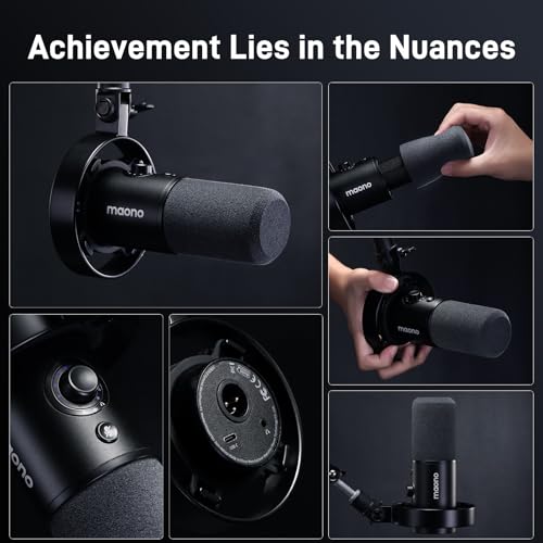 MAONO Podcast Equipment Bundle: USB XLR Dynamic Microphone and Audio Interface for Podcast Recording, Streaming(PD300X+E2 Gen2+XLR180)