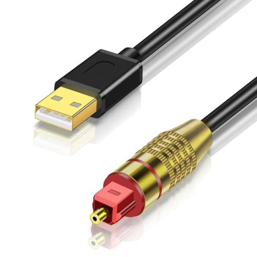 USB A to Optical Audio Adapter,Unidirectional USB to TOSLINK Optical Digital Converter Compatible with Windows/Laptop ONLY,NOT for TV Or Other Devices-6.6FT